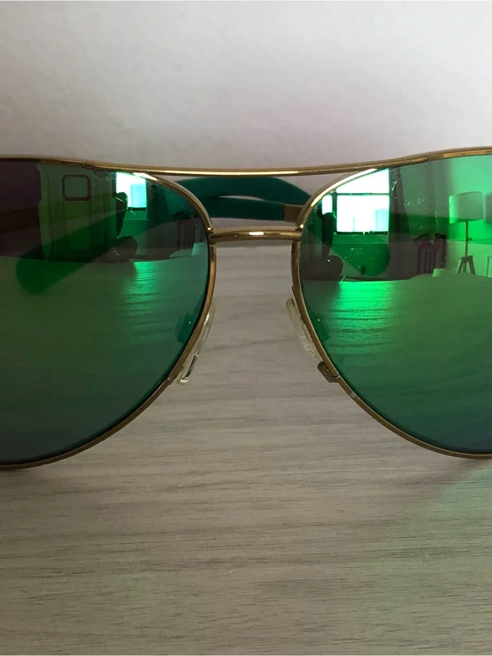 Michael Kors Chelsea Aviator Sunglasses Gold Green Mirror MK 5004